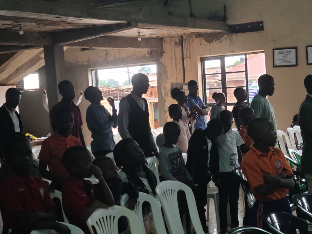 Church congregation in worship
