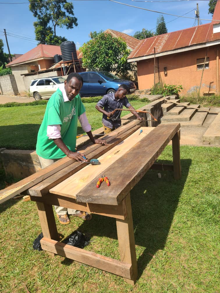 Institute building and officials