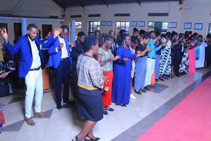 Students in worship during commissioning service