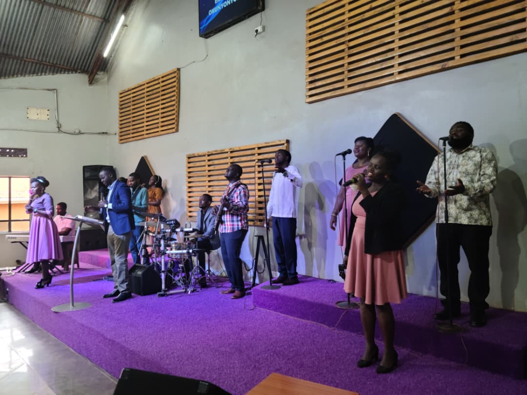 Worship team on stage